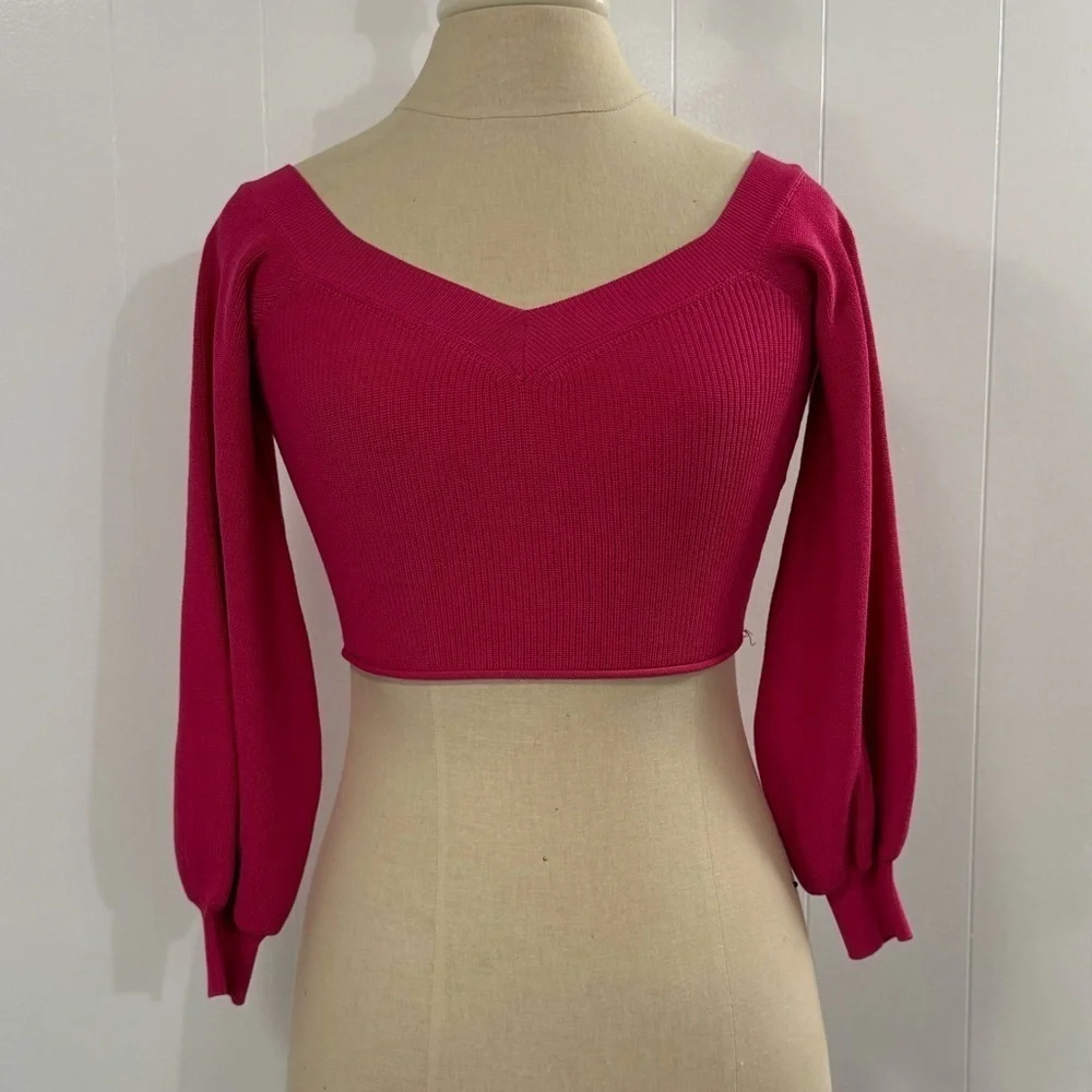ZARA | Balloon Sleeve Crop Sweater